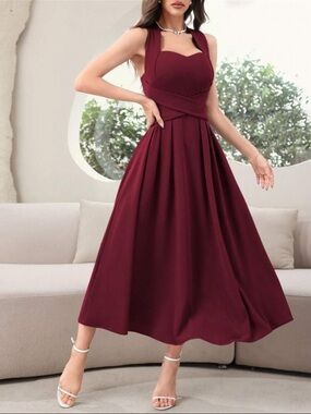 🌹Women's Solid Color
Sleeveless Elegant Summer Dress Long ♥️